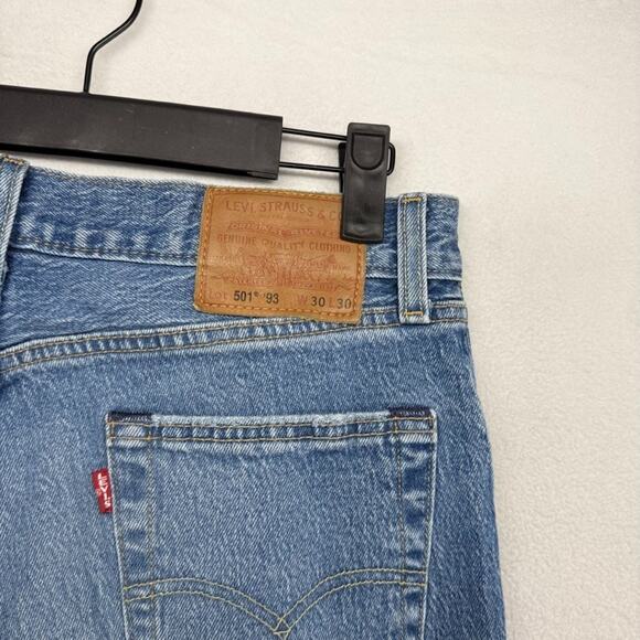 Levis 501xx Jeans Men's 30x30 Fits 29x26 Blue Premium 93' Big E Red Tab Raw Hem - Picture 8 of 10